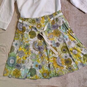 J.Crew Sunflower Print Cotton Skirt, Size 4